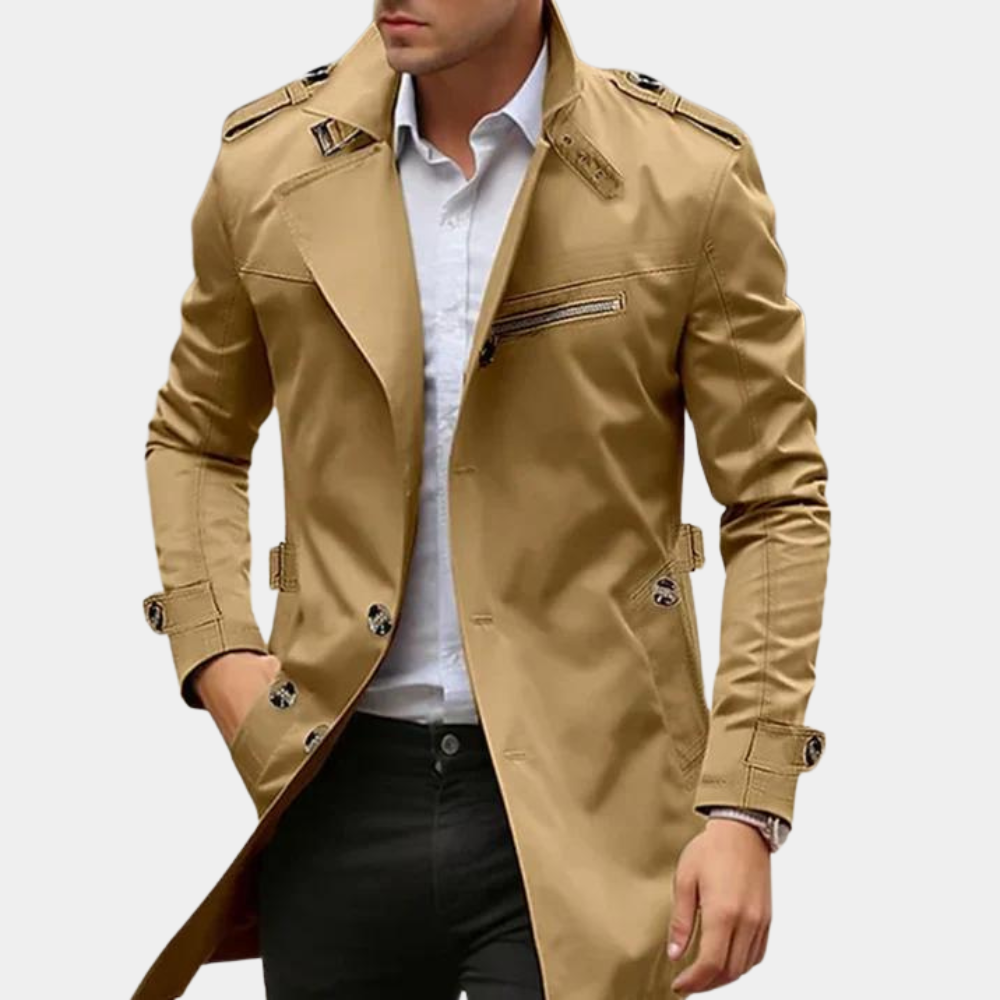 Conrad | Herren Slim Fit Doppelreihiger Trenchcoat