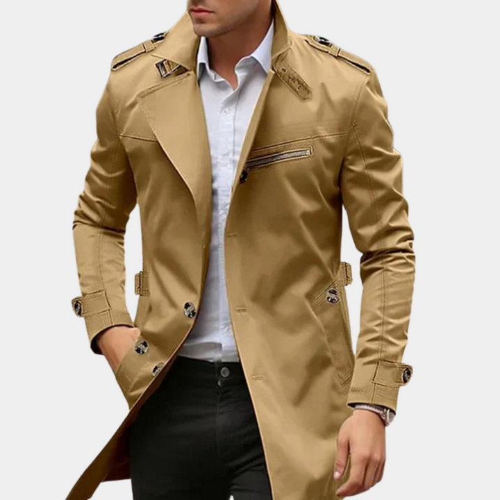Conrad | Herren Slim Fit Doppelreihiger Trenchcoat