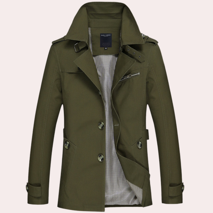 Conrad | Herren Slim Fit Doppelreihiger Trenchcoat