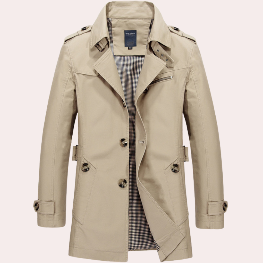 Conrad | Herren Slim Fit Doppelreihiger Trenchcoat