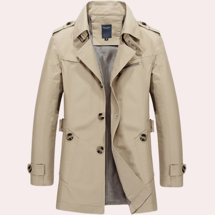 Conrad | Herren Slim Fit Doppelreihiger Trenchcoat