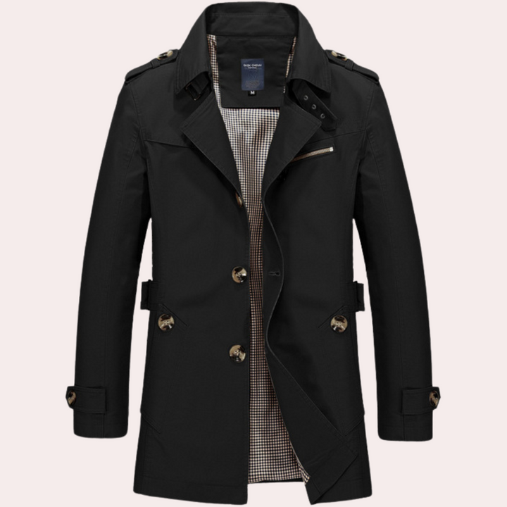 Conrad | Herren Slim Fit Doppelreihiger Trenchcoat