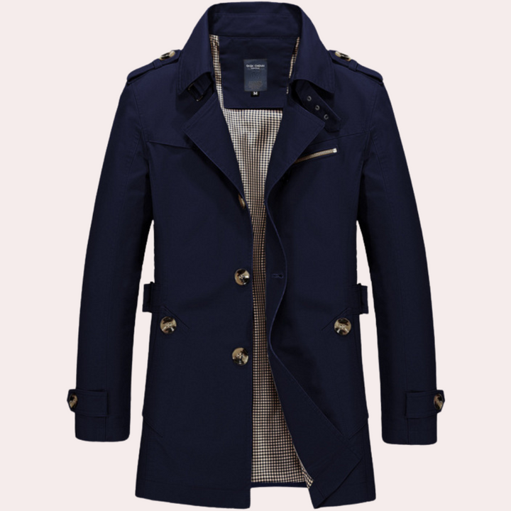 Conrad | Herren Slim Fit Doppelreihiger Trenchcoat