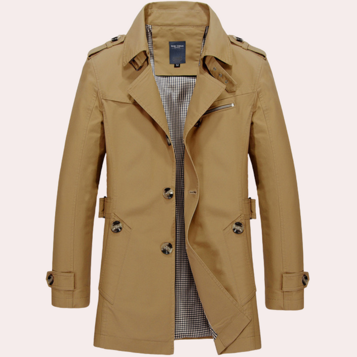 Conrad | Herren Slim Fit Doppelreihiger Trenchcoat