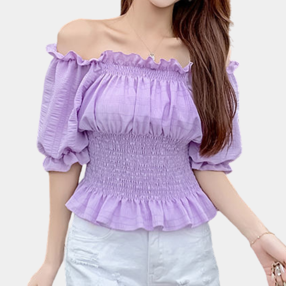 Evelien™ Damen Off-Shoulder Rüschen-Top
