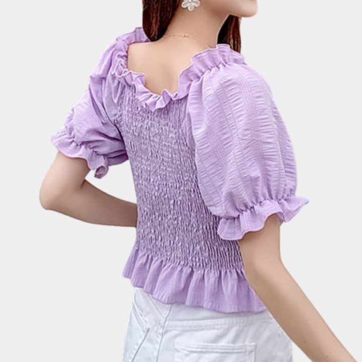 Evelien™ Damen Off-Shoulder Rüschen-Top