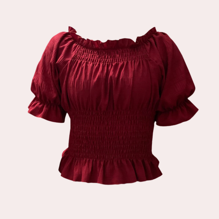 Evelien™ Damen Off-Shoulder Rüschen-Top