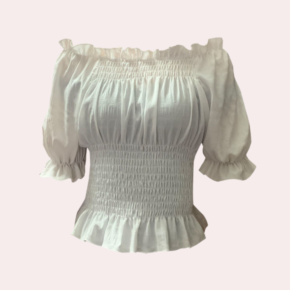 Evelien™ Damen Off-Shoulder Rüschen-Top