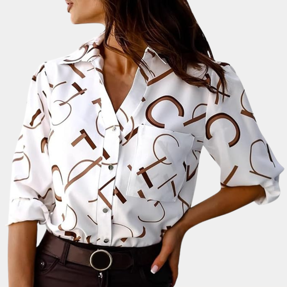 Alexandra™ Damen Bluse mit grafischen Buchstaben