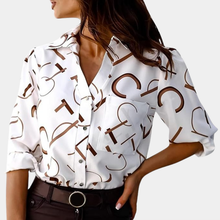 Alexandra™ Damen Bluse mit grafischen Buchstaben