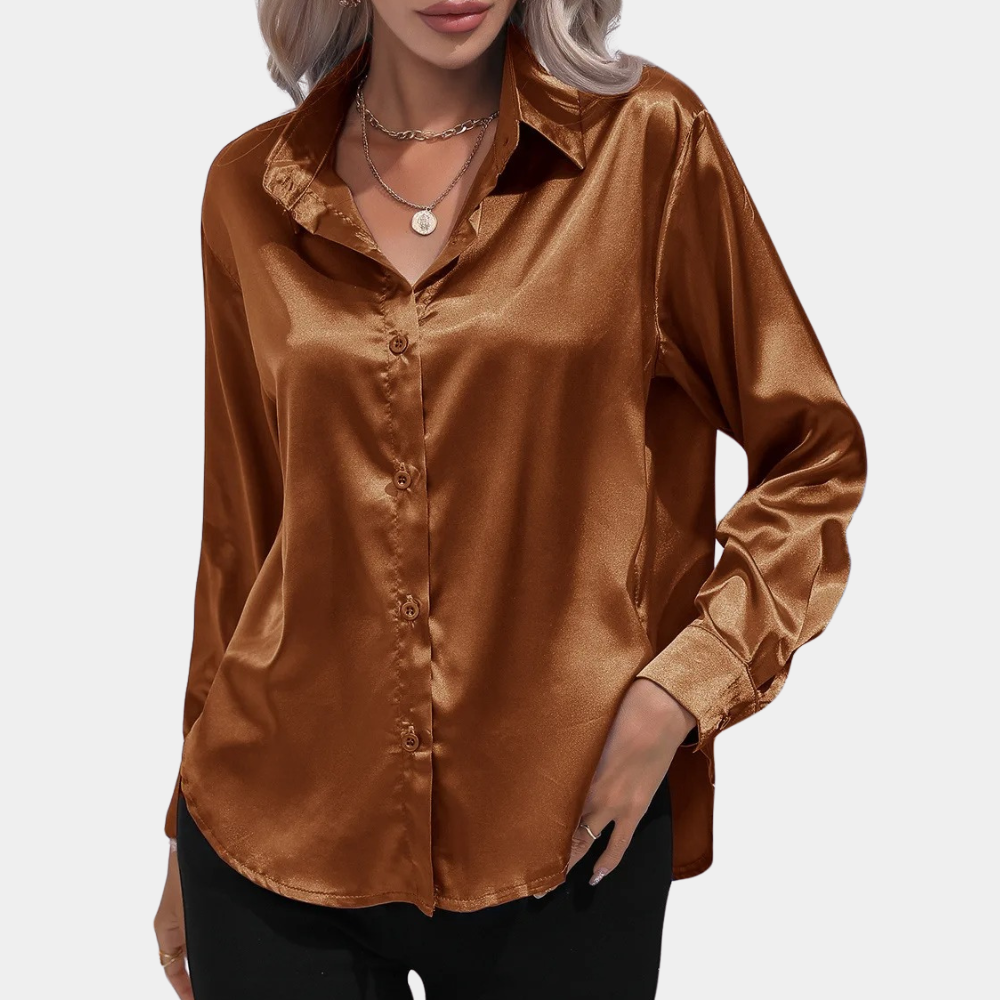 Jennifer™ Damen Satinbluse