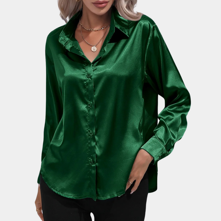 Jennifer™ Damen Satinbluse