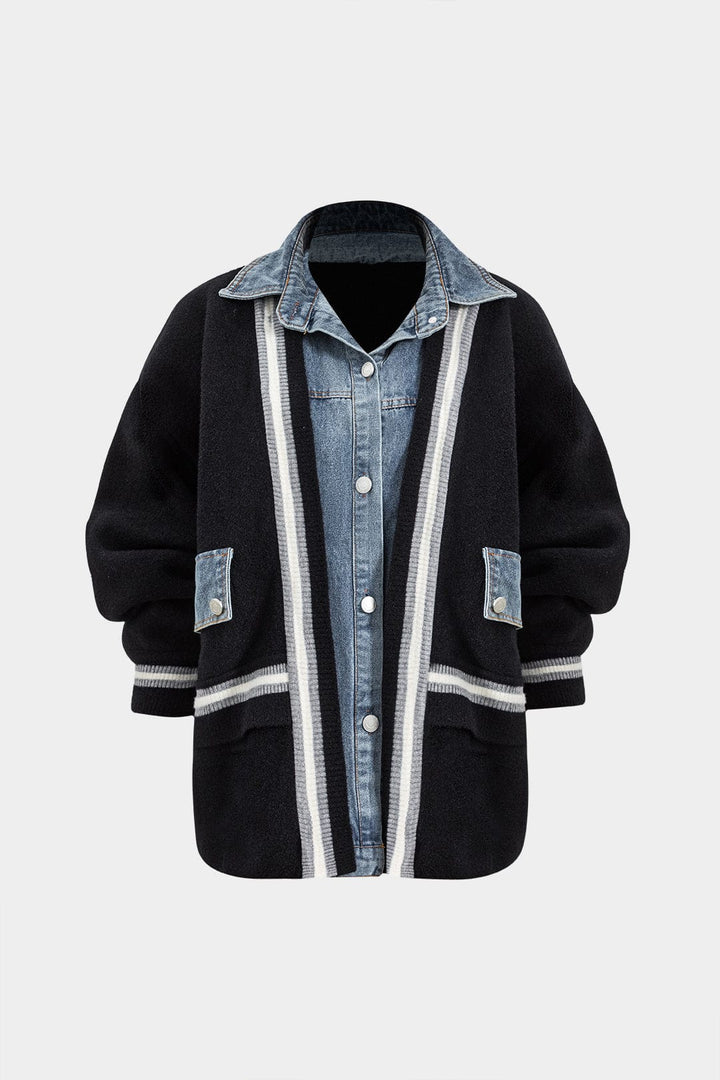 Nova | Denim Hemd und Strick-Cardigan in Einem – Vielseitigkeit trifft Stil
