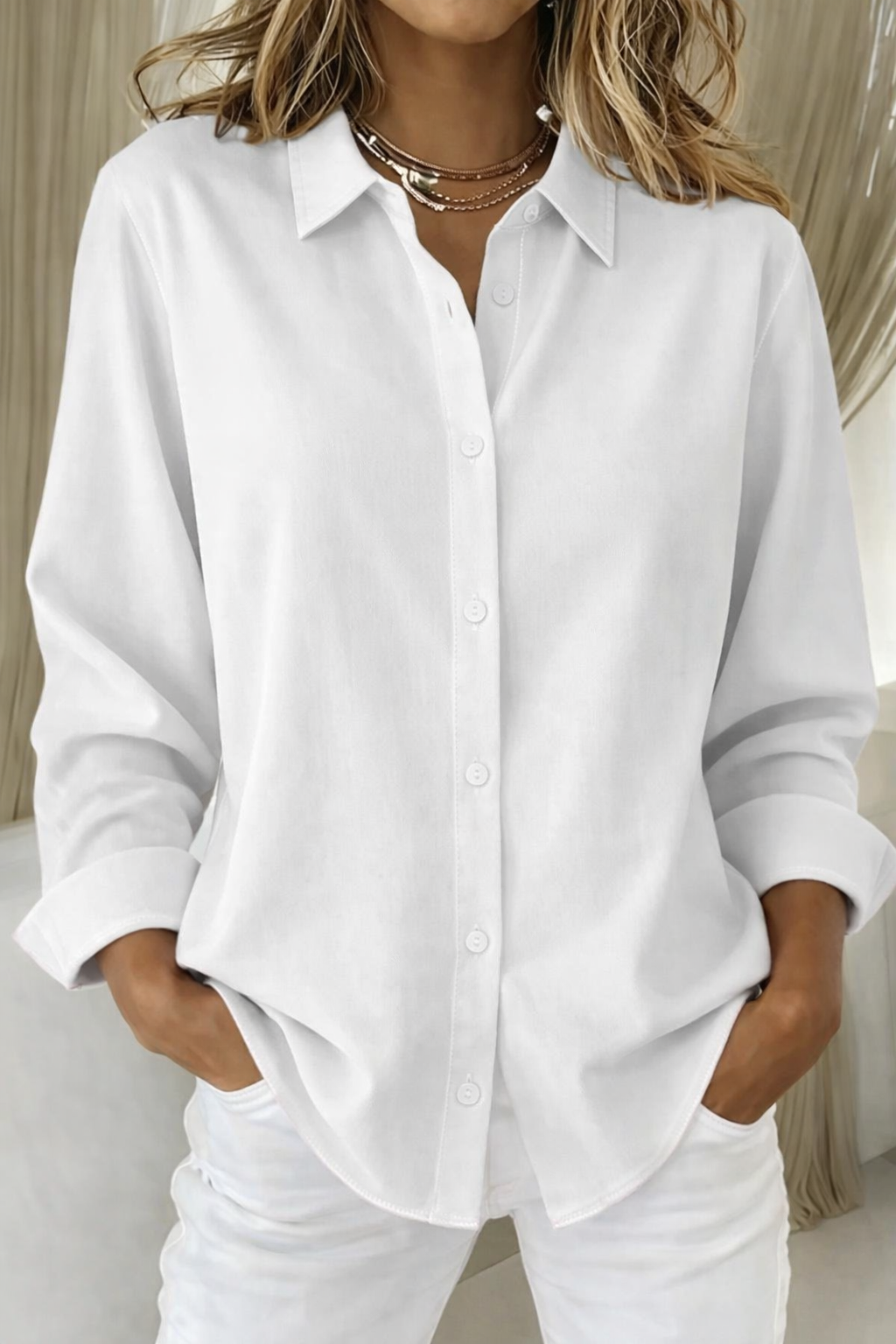 Eliana | Damen Minimalistische Statement Bluse