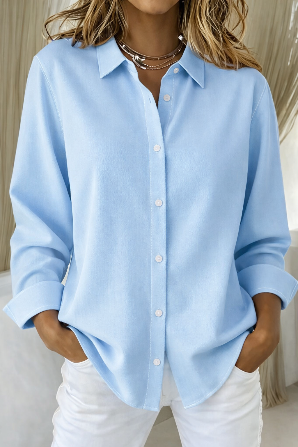 Eliana | Damen Minimalistische Statement Bluse