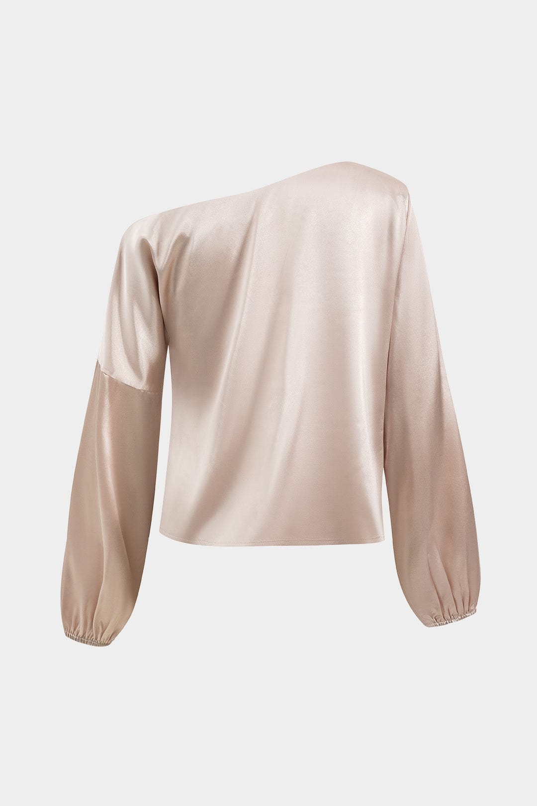 Astrid | Ballonmouwen Asymmetrische One-Shoulder Satijnen Blouse