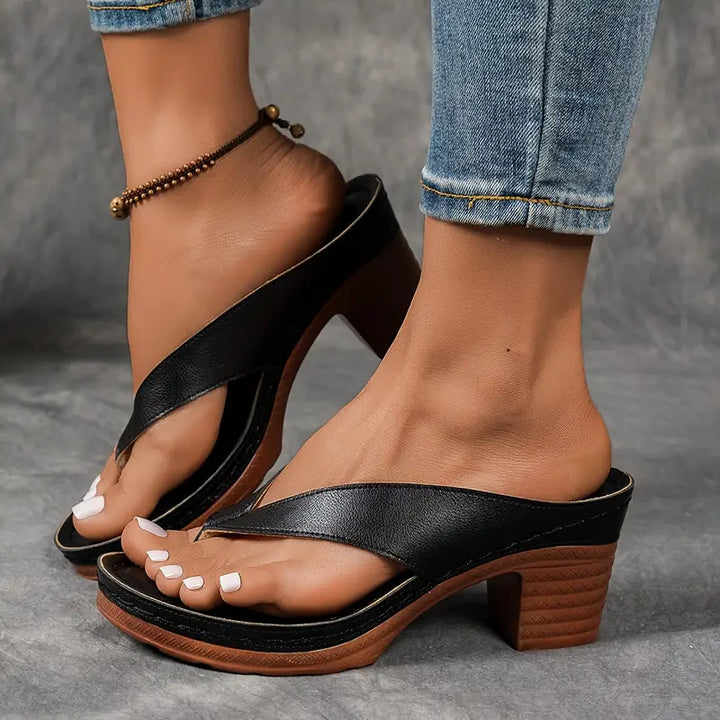 Bianca | Dames Elegante Lage Hak Teenslippers Sandalen