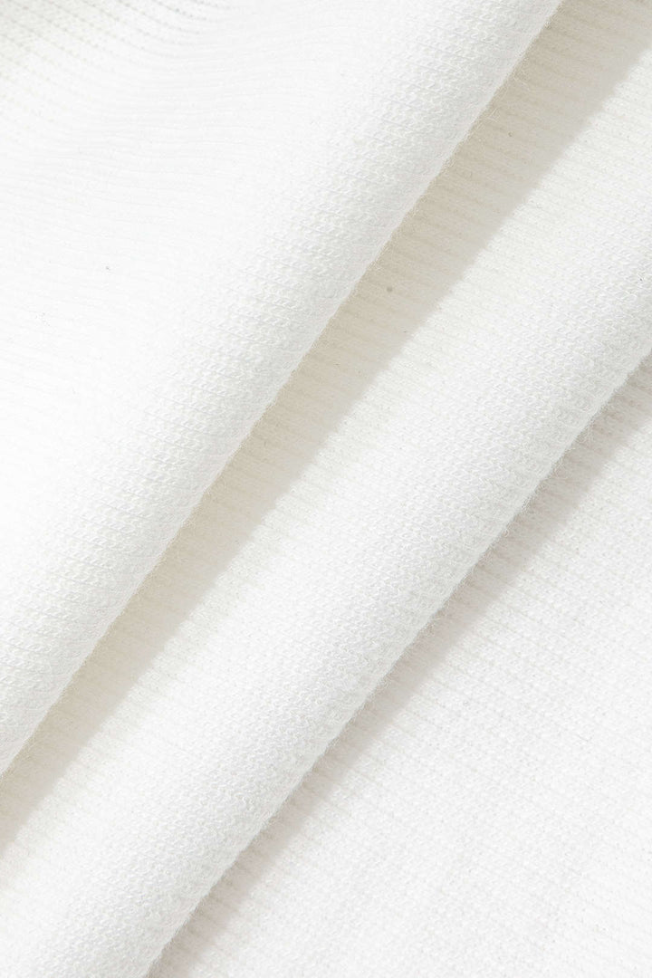 Darlene | Witte Geribbelde Tanktop met Cut-Outs & Nieten