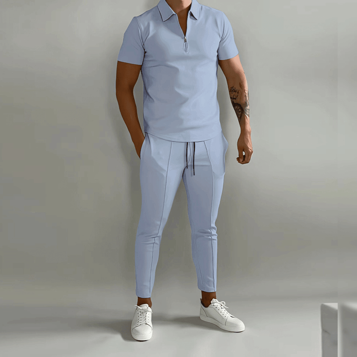 Anthony| Herren Zweiteiliges Set mit Reißverschlusshemd