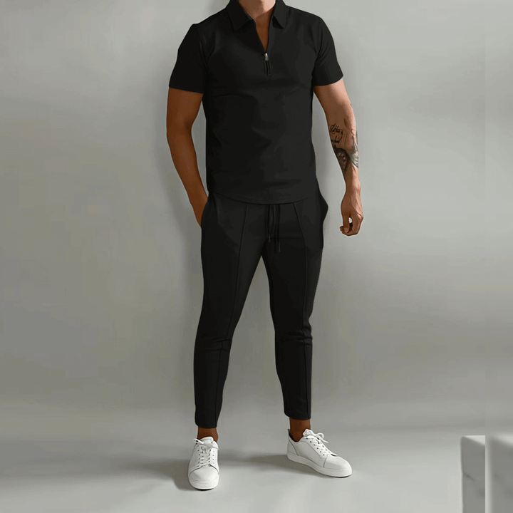 Anthony| Herren Zweiteiliges Set mit Reißverschlusshemd