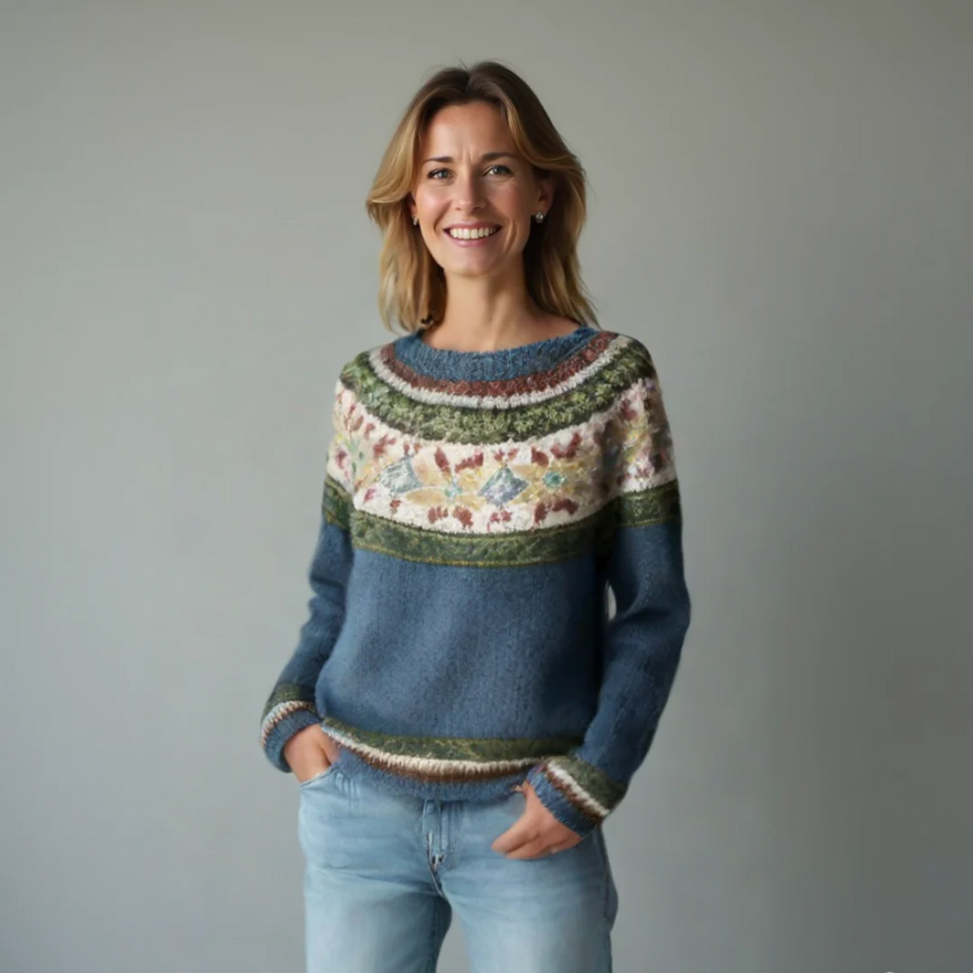 Natalie | Dames Kleurrijke Fair Isle Gebreide Trui