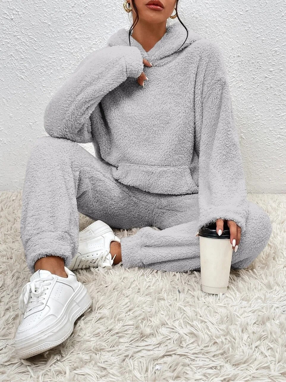 Evi™ Dames Teddy Fleece Loungewear Set