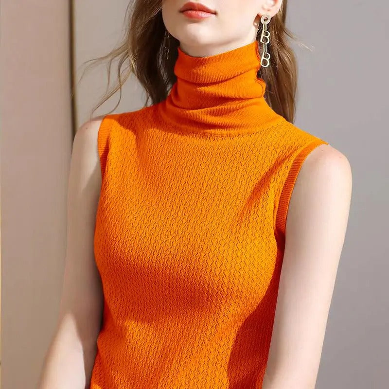 Diede™ Elegantes Ärmelloses Rollkragen-Top