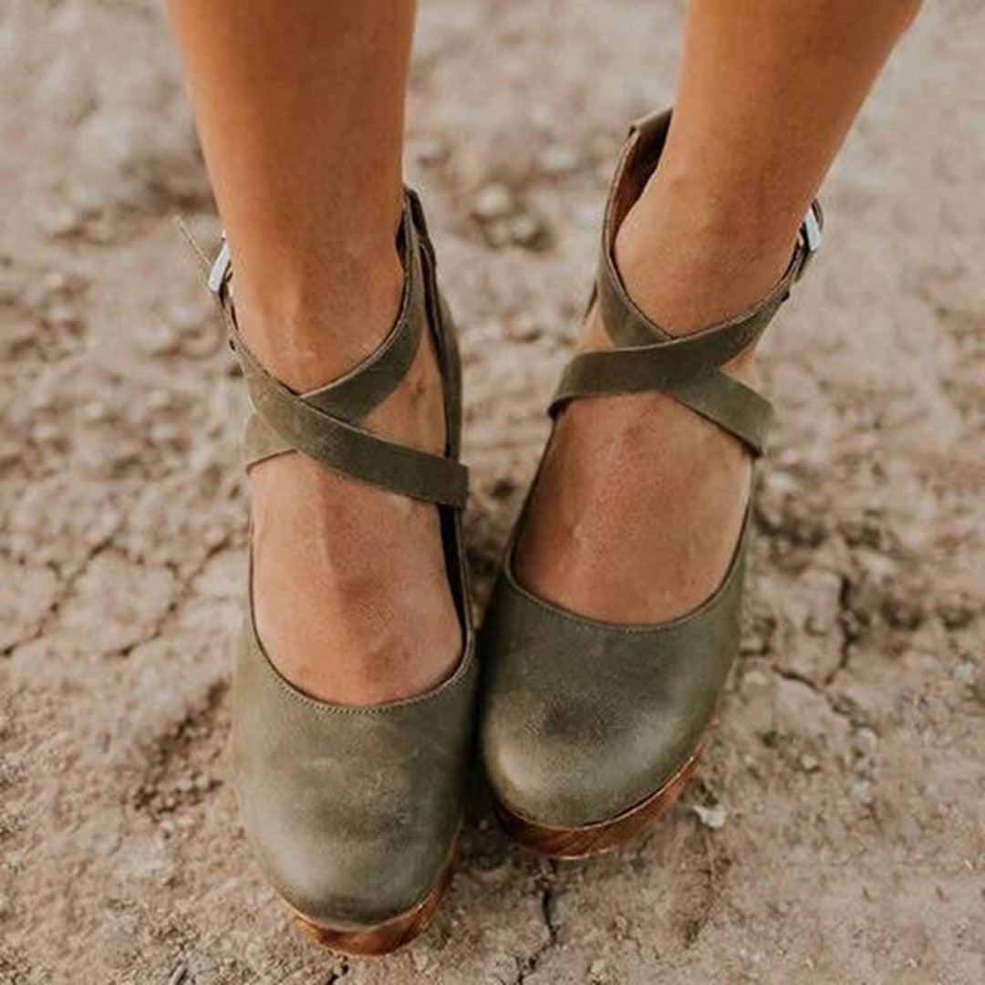 Jocelyn | Damen Riemchen Plateauabsatz Schuhe