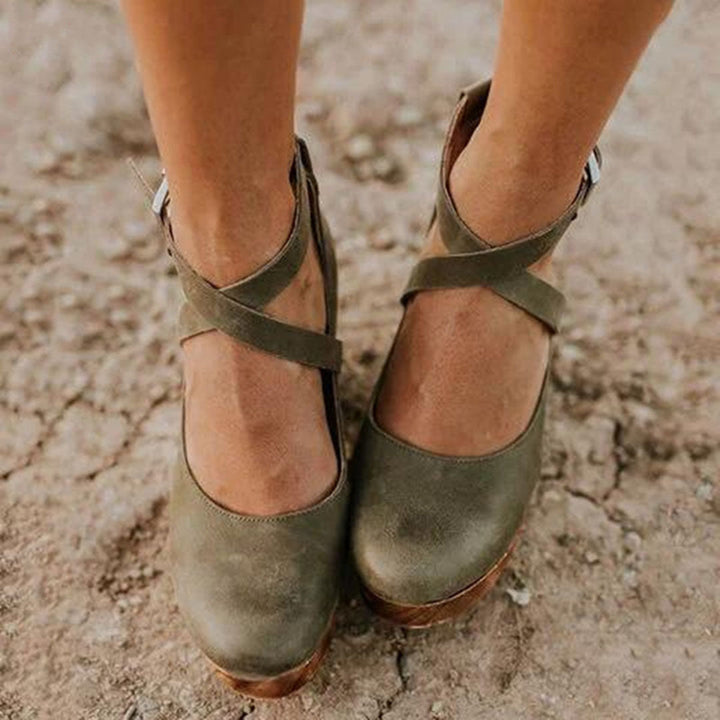 Jocelyn | Damen Riemchen Plateauabsatz Schuhe