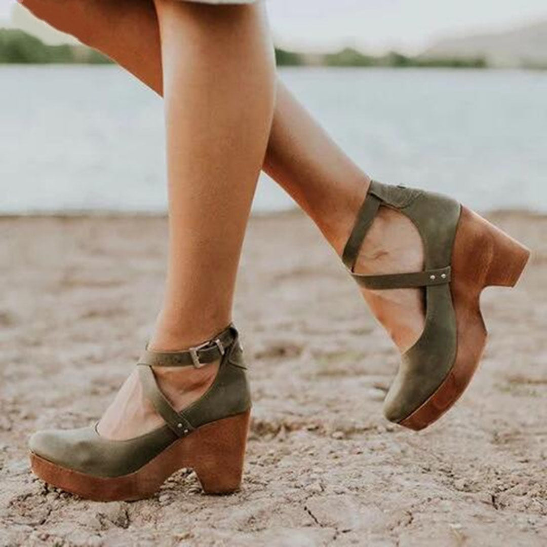 Jocelyn | Damen Riemchen Plateauabsatz Schuhe