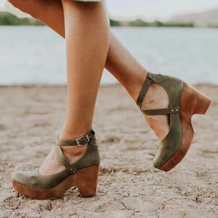 Jocelyn | Damen Riemchen Plateauabsatz Schuhe