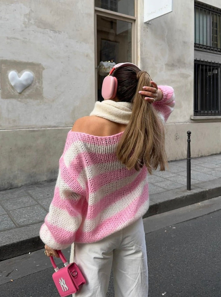 Livia | Gebreide sweater met strepen