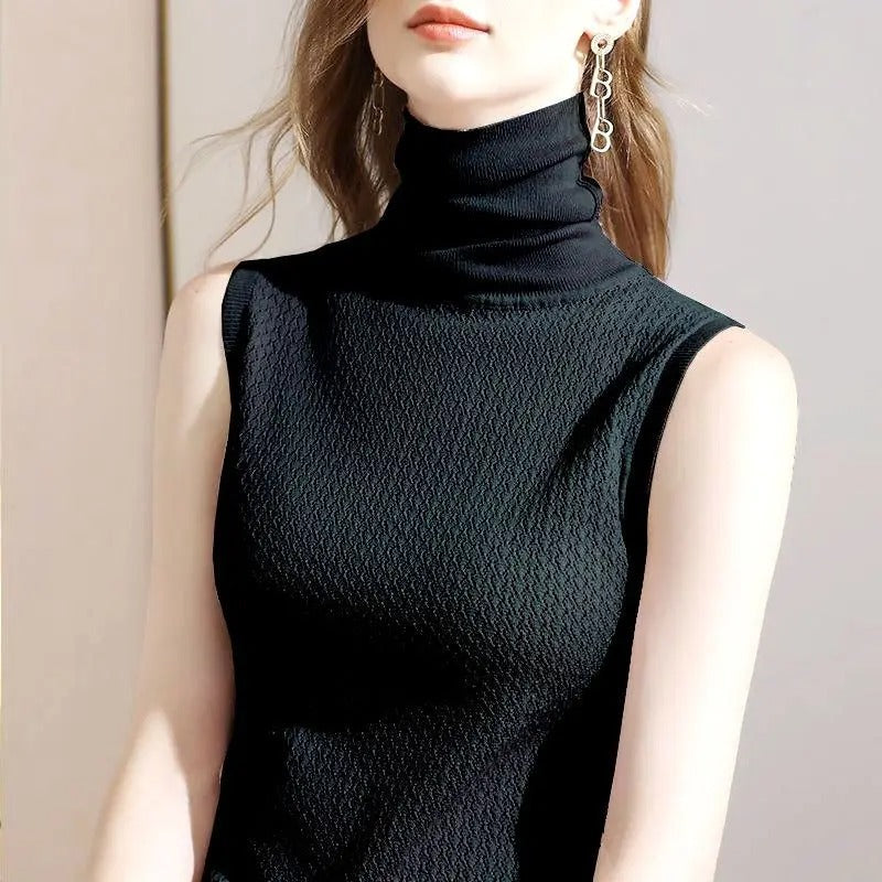 Diede™ Elegantes Ärmelloses Rollkragen-Top