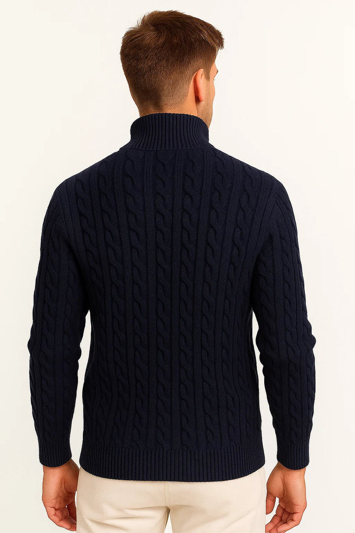 Stephen | Herren Frühlings-Kabelstrickpullover mit Reißverschluss