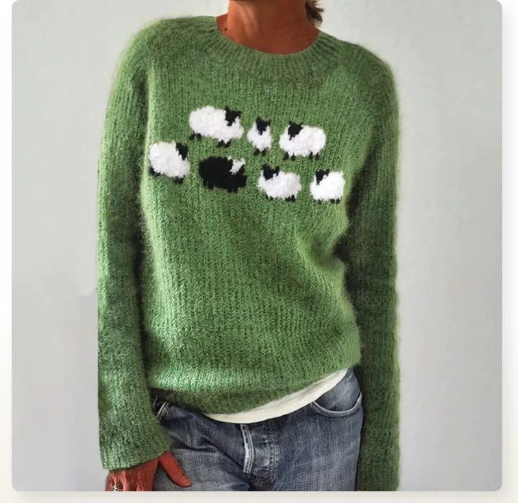 Carola™ Gestrickter Pullover mit Bunten Skandinavischen Mustern