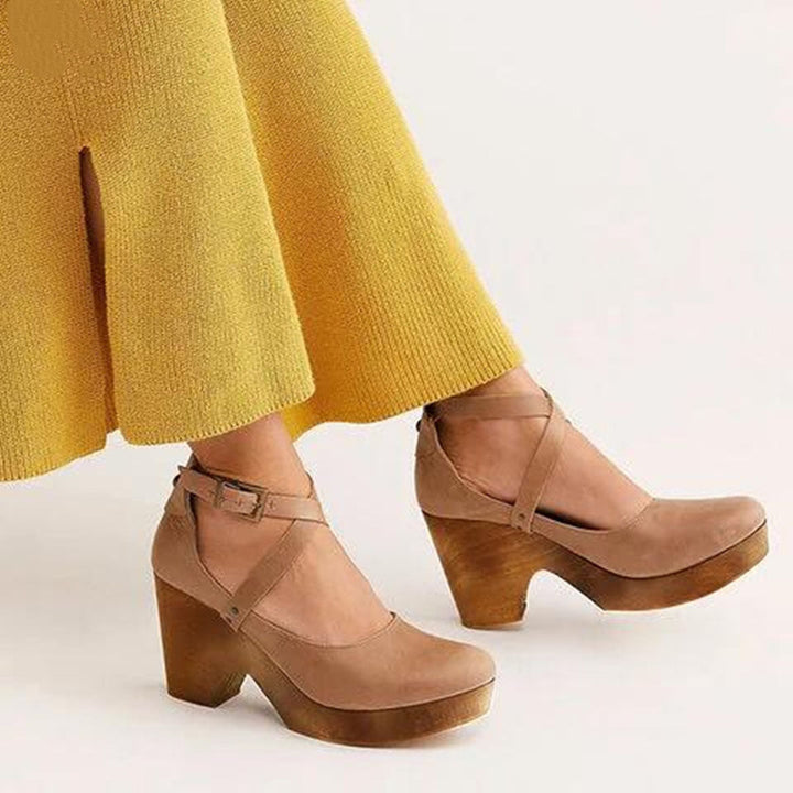Jocelyn | Damen Riemchen Plateauabsatz Schuhe