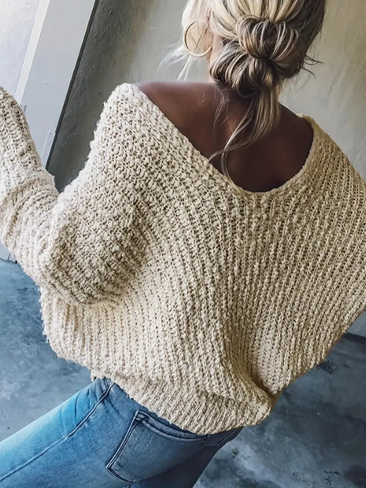 Fenna™ Off-Shoulder Grofgebreide Trui