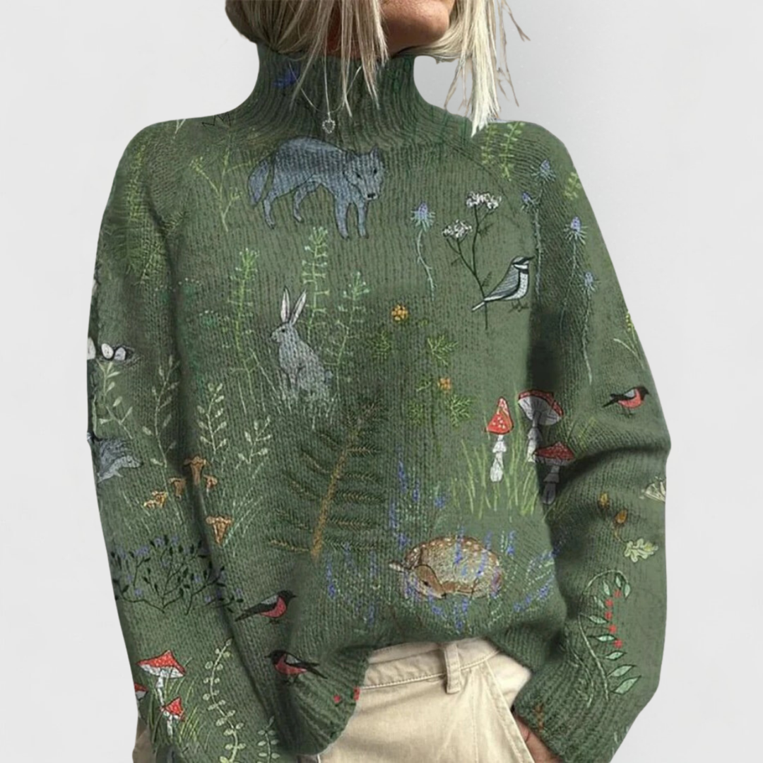 Elena | Damen Pullover mit Naturprint