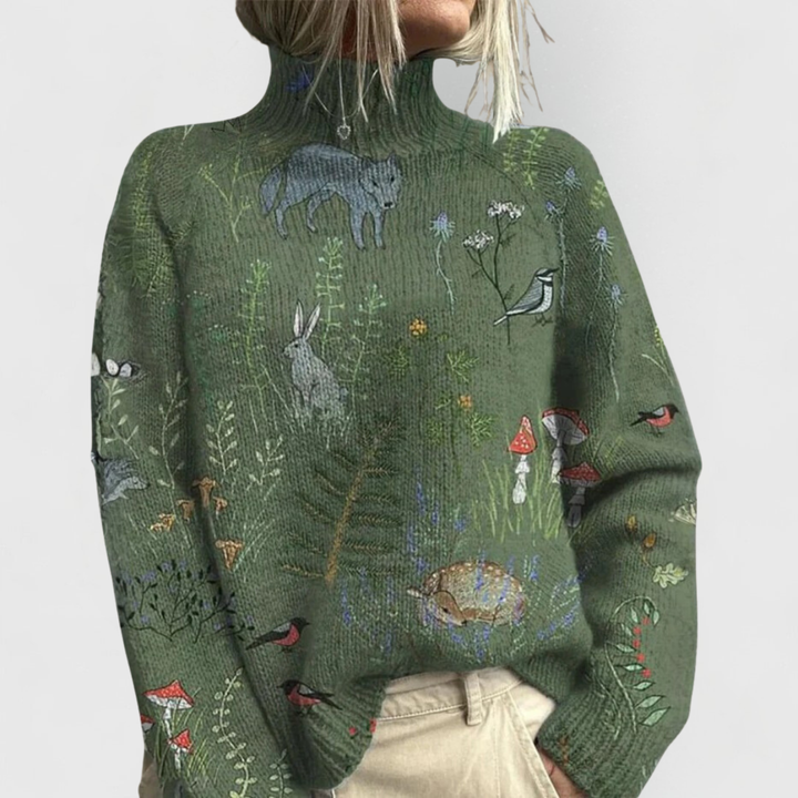 Elena | Damen Pullover mit Naturprint
