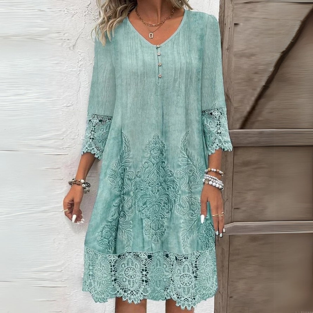 Courtney | Damen Vintage Shiftkleid mit Spitzenbesatz