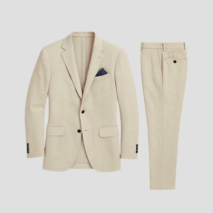 Jonah | Herren Slim Fit hellbeiges Casual Hochzeitsanzug