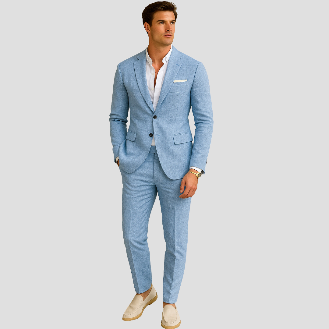 Jonah | Herren Slim Fit hellbeiges Casual Hochzeitsanzug