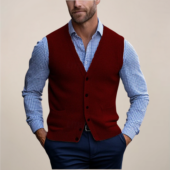 Gregory | Heren Lente Gebreid Gilet Met Knopen