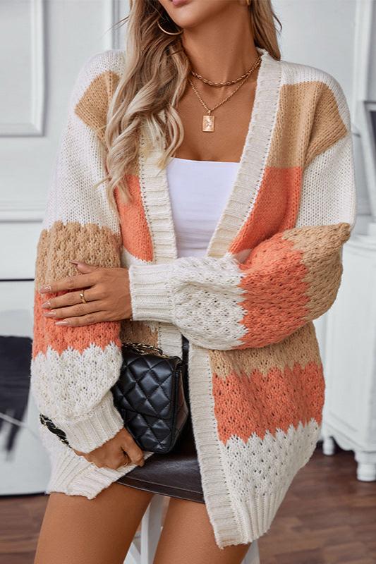 Gebreide™ Gestreepte Cardigan | Acryl | Kleurrijk en Gezellig