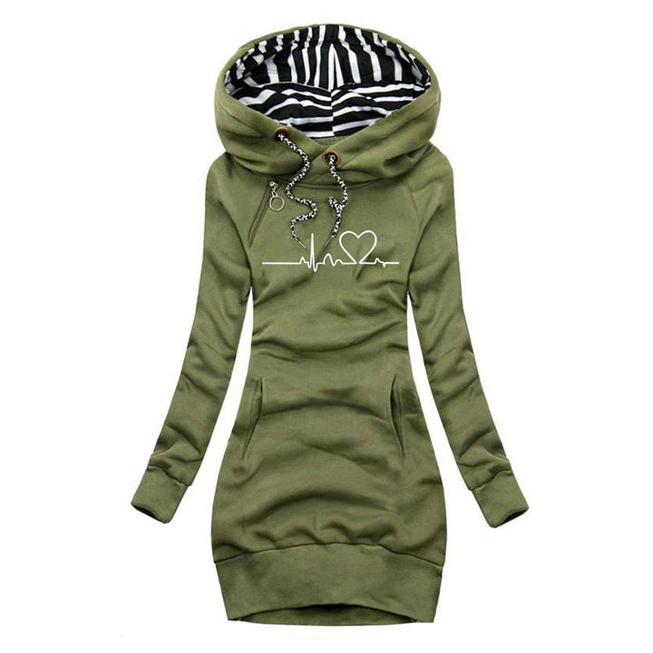 Carolien™ Winterwarmer Hoodie-Kleid mit Hundemotiv