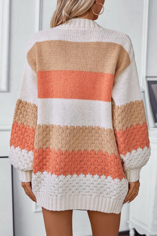 Gebreide™ Gestreepte Cardigan | Acryl | Kleurrijk en Gezellig