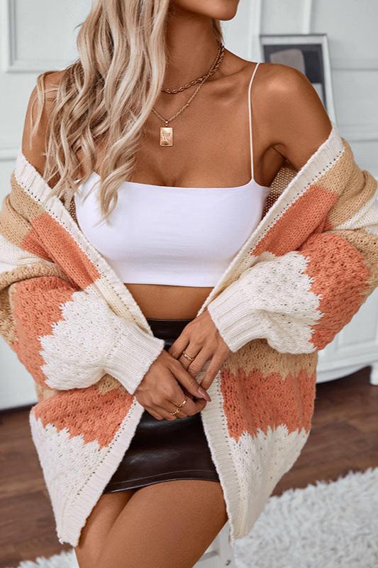 Gebreide™ Gestreepte Cardigan | Acryl | Kleurrijk en Gezellig