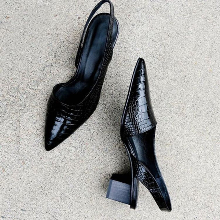 Willow | Dames Puntige Neus Slingback Lage Hak Pumps