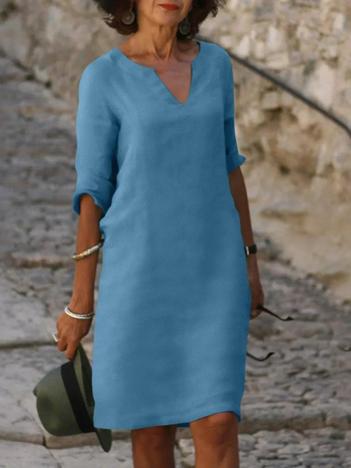Victoria | Damen Elegantes Midikleid mit Ausschnitt