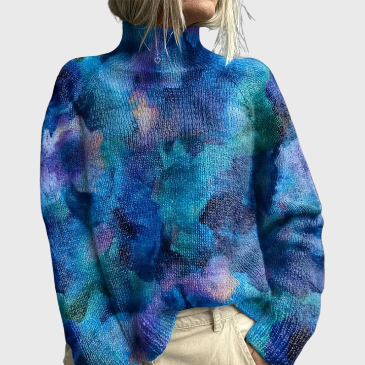 Avery | Damen Waldmuster Rollkragen Gemütlicher Pullover